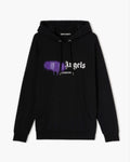 Palm Angels London sprayed logo hoody black purple