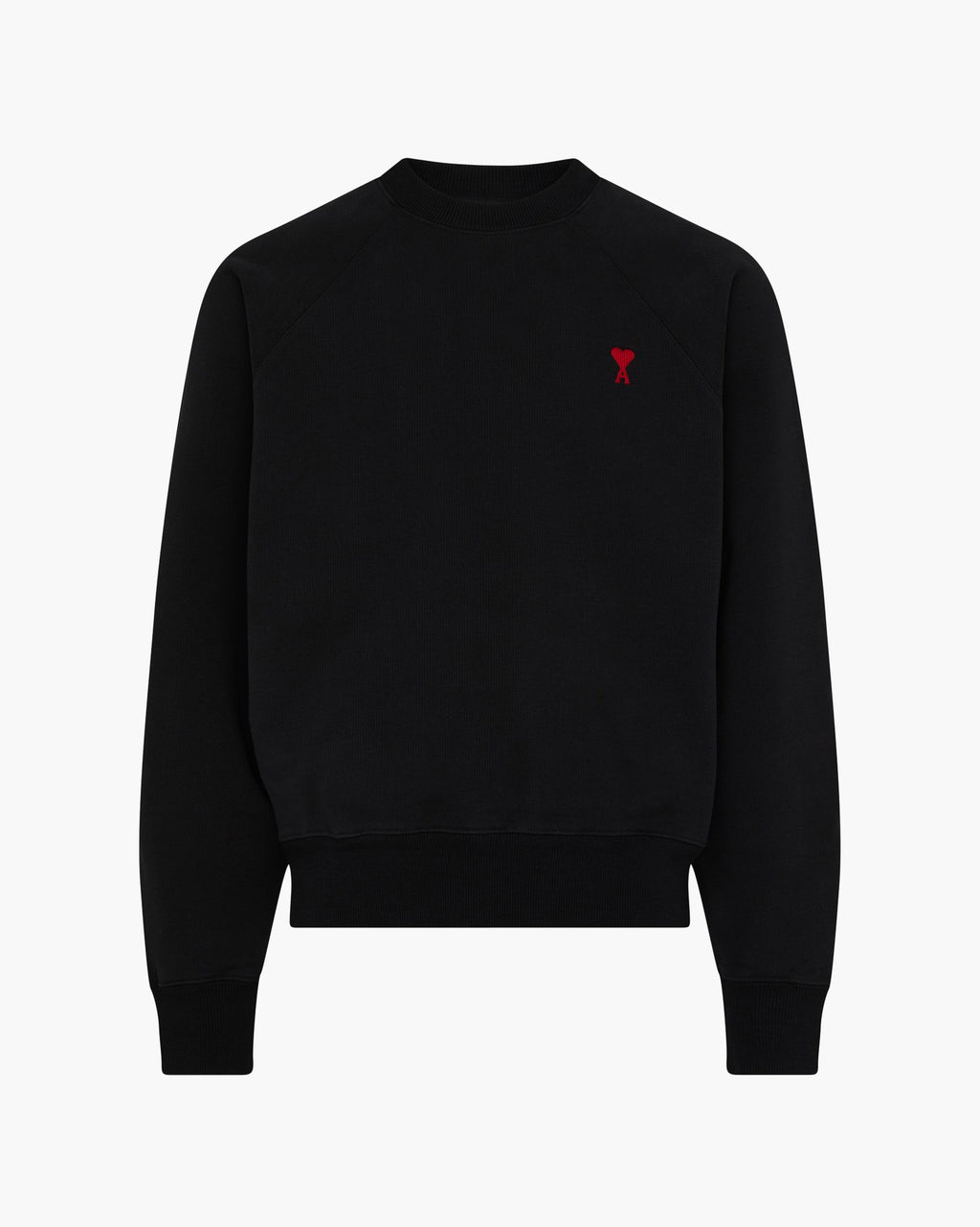 Ami Paris Pull Noir Col Rond Ami de Coeur Noir