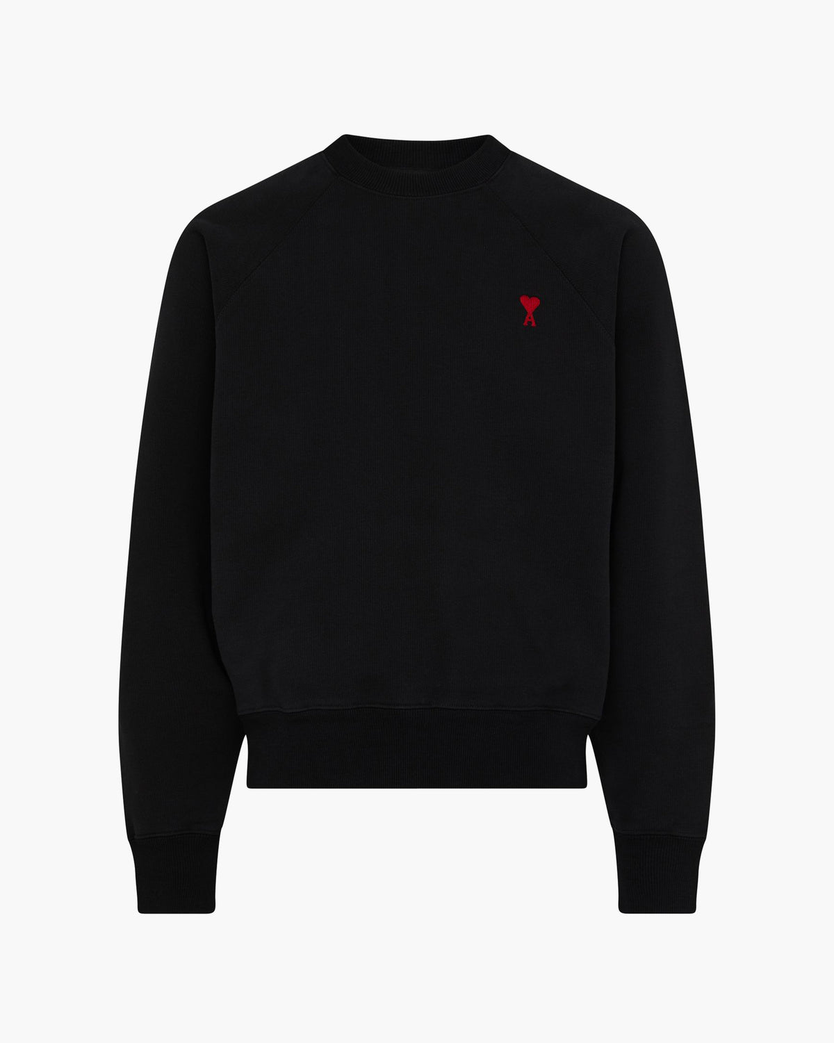 Ami Paris Pull Noir Col Rond Ami de Coeur Noir