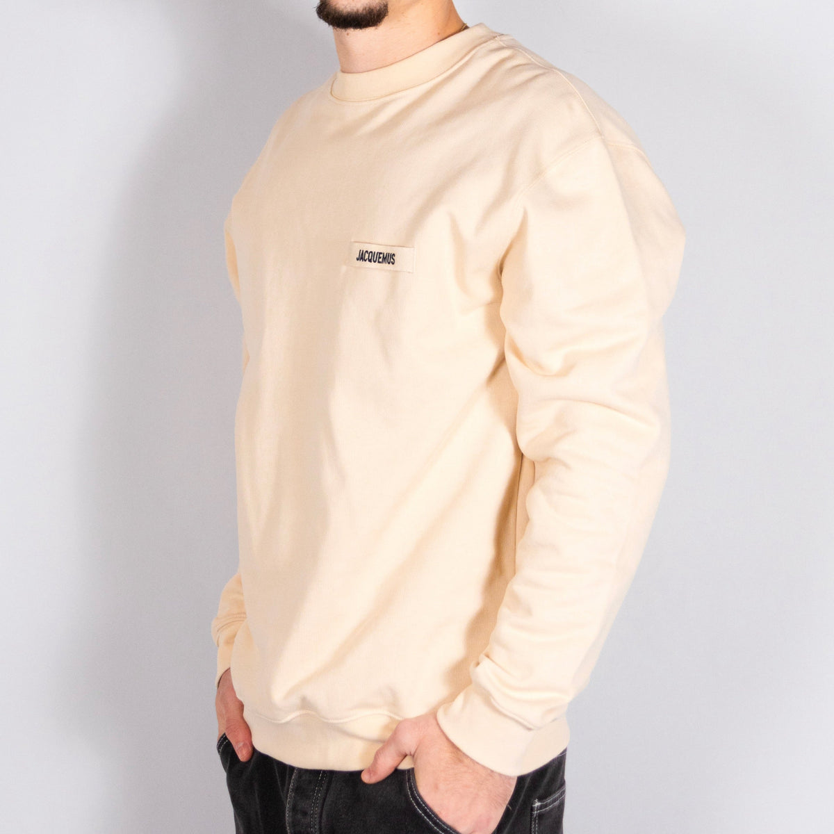 Jacquemus Pull Le Sweatshirt Gros Grain Beige
