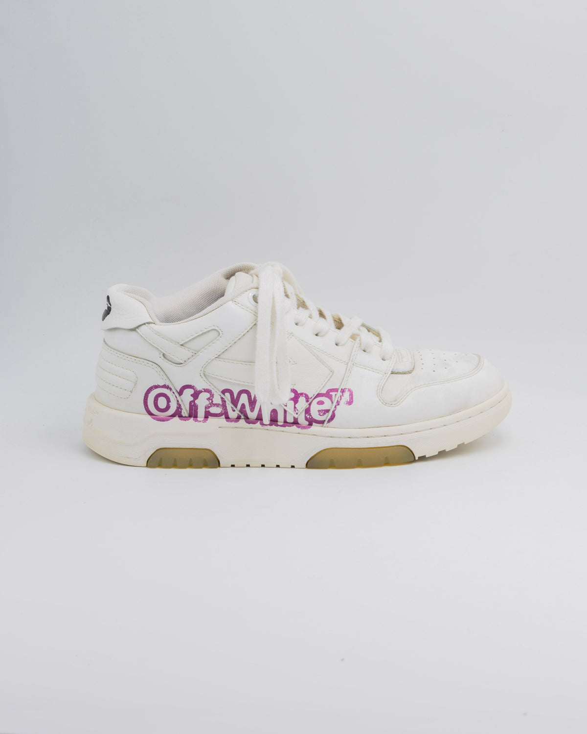 Off-White Out Of Office "Ooo" Logo White, Fuchsia Low Top Sneakers