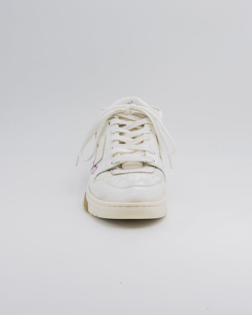 Off-White Out Of Office "Ooo" Logo White, Fuchsia Low Top Sneakers