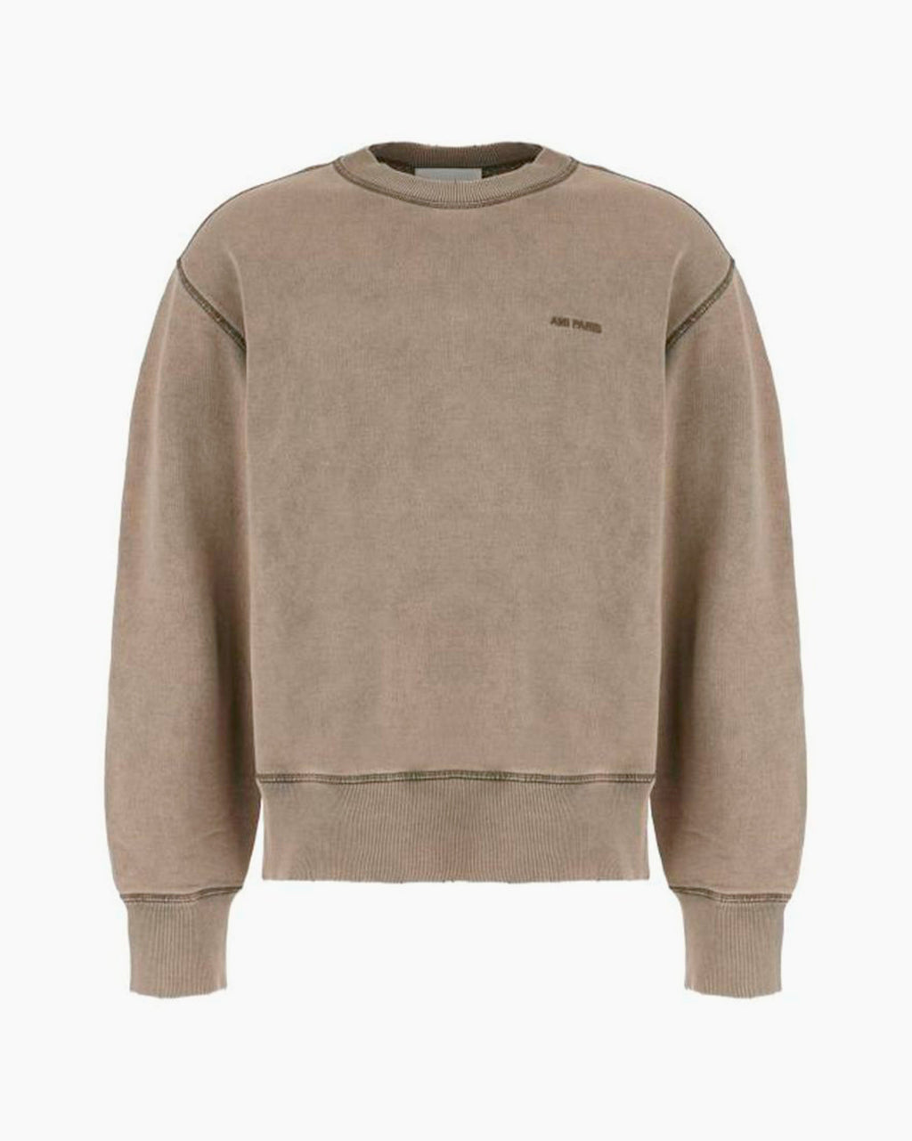 Ami Paris Pull Marron Délavé