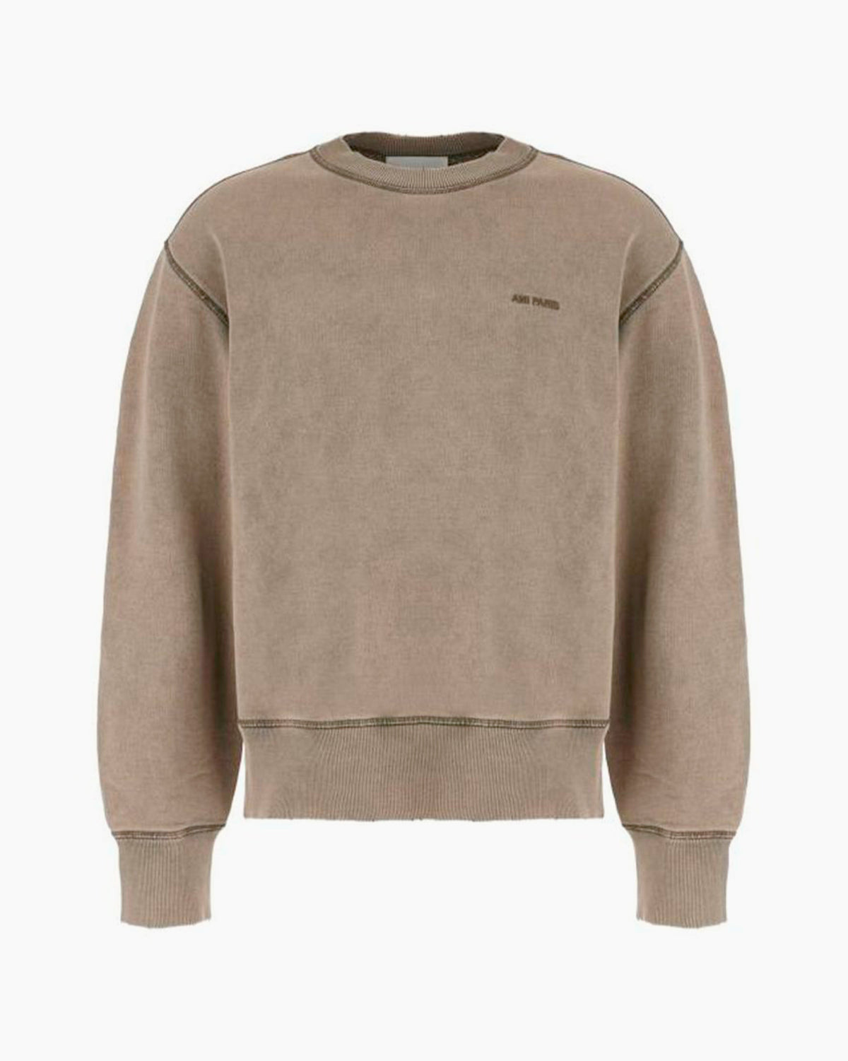 Ami Paris Pull Marron Délavé