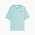 Ami Paris T-Shirt Logo Brodé Bleu Délavé