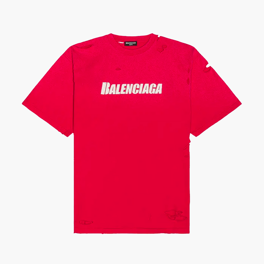 Balenciaga T-Shirt Destroyed Flatground Rouge