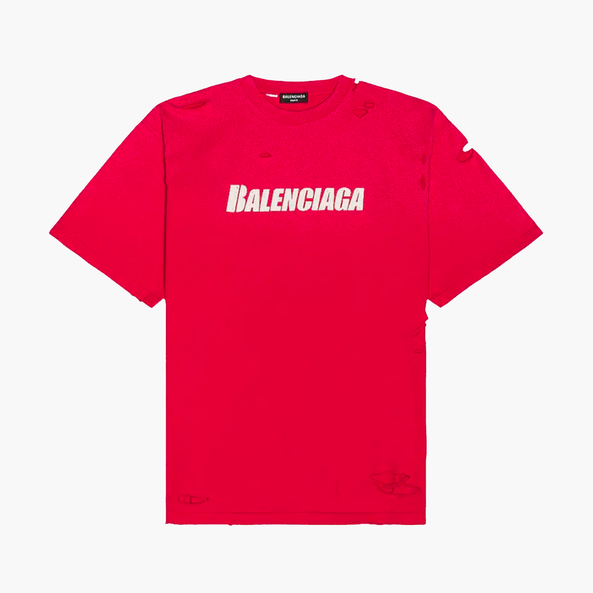Balenciaga T-Shirt Destroyed Flatground Rouge