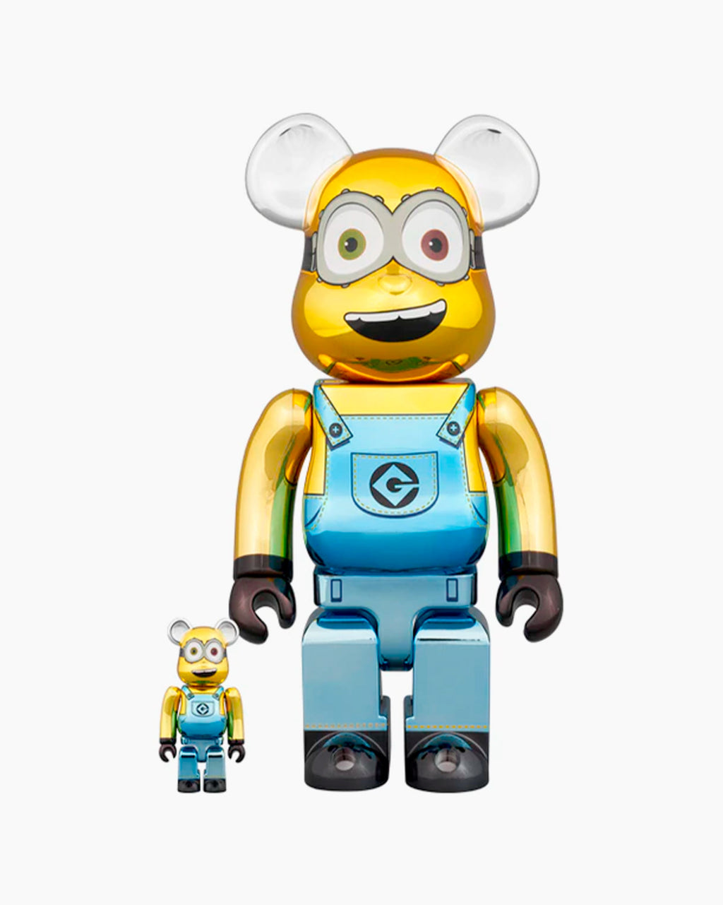 Bearbrick Dave Minion Chroom 400% + 100%