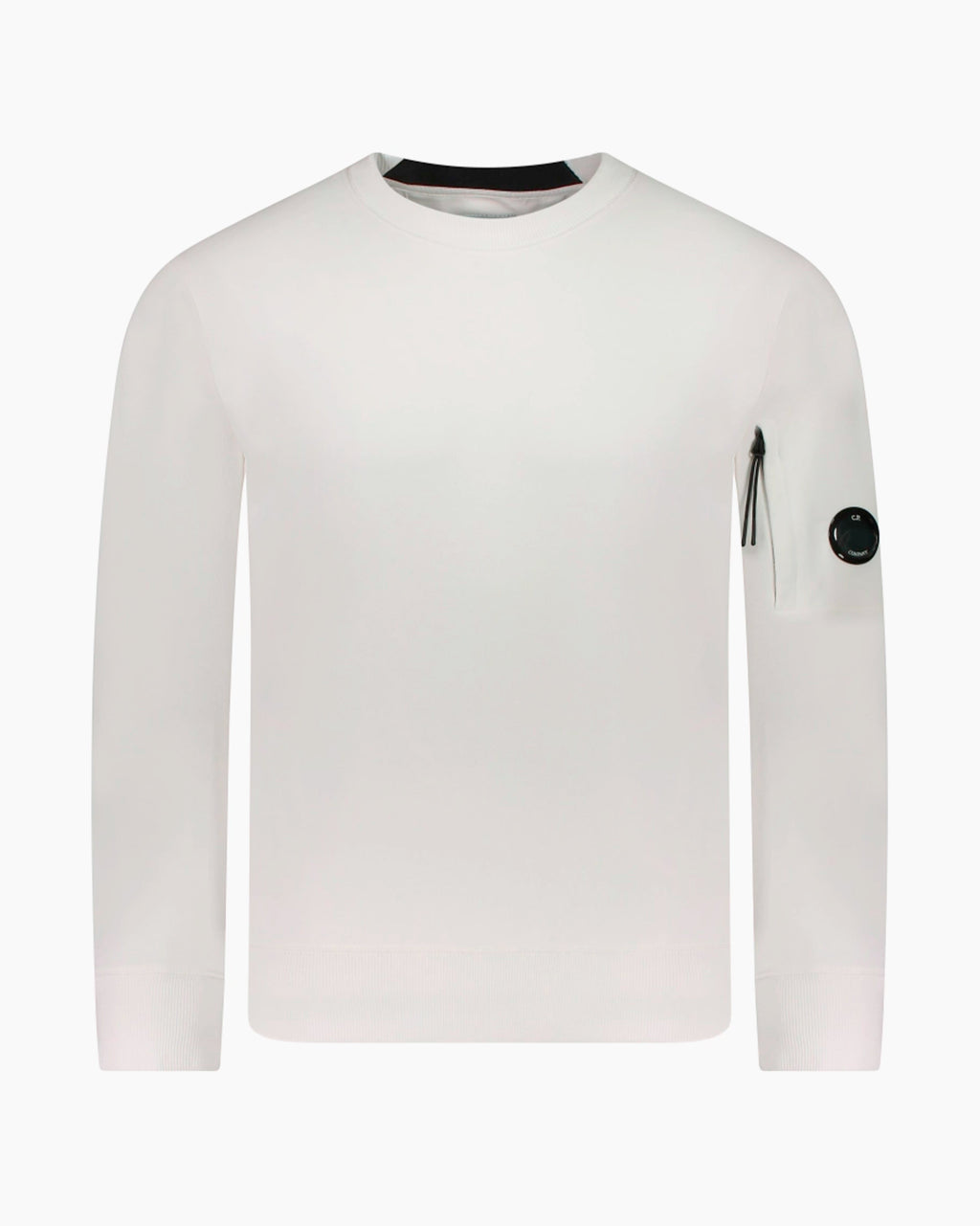 CP Company Crewneck - Diagonal Raised Fleece - Blanc