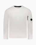 CP Company Crewneck - Diagonal Raised Fleece - Blanc