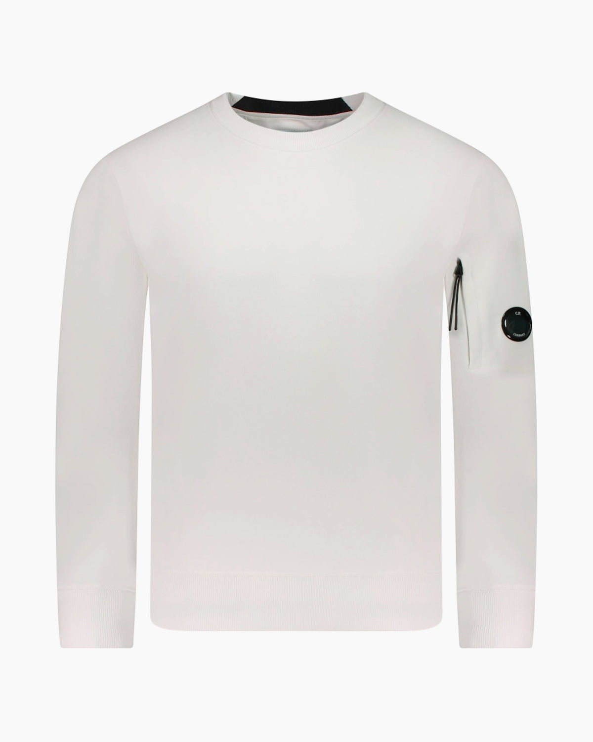 CP Company Crewneck - Diagonal Raised Fleece - Blanc