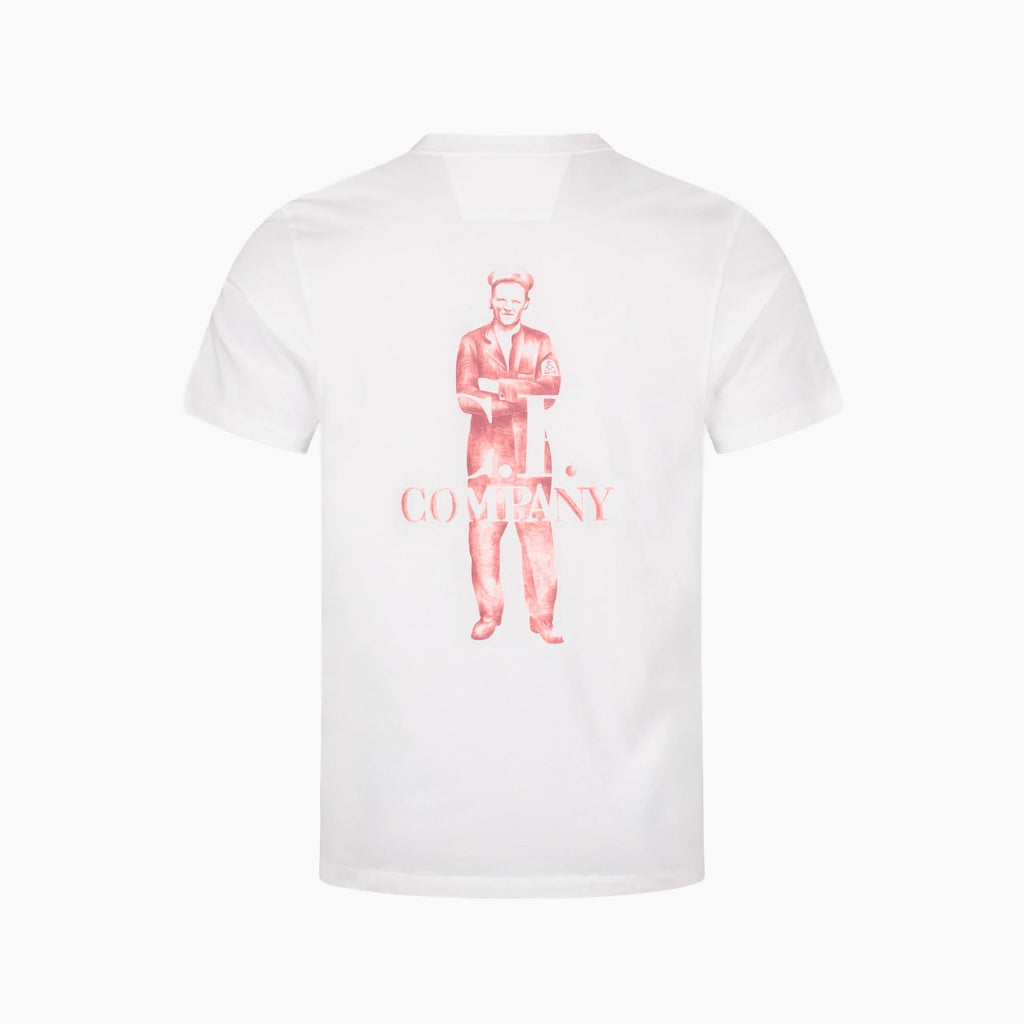 CP Company T-Shirt Logo Rouge Blanc