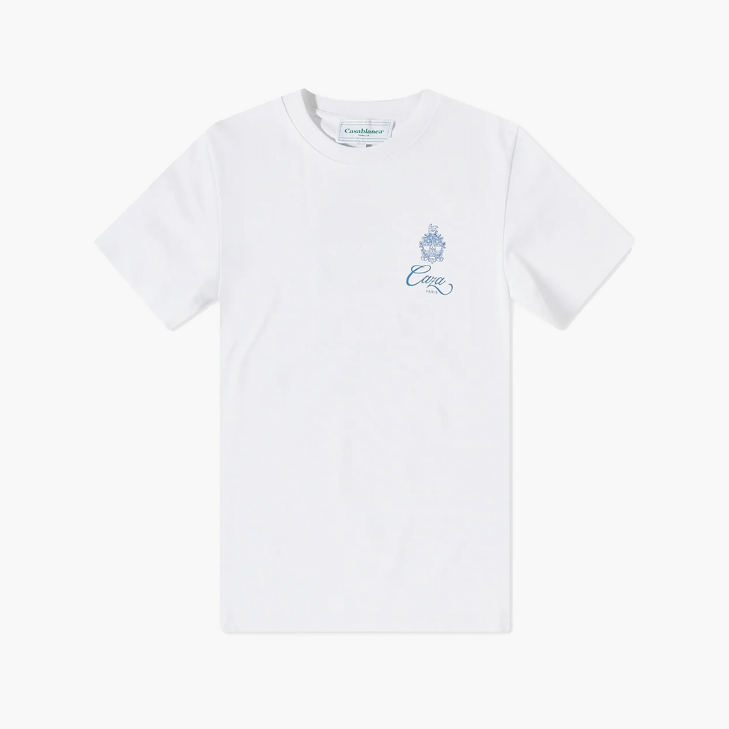 Casablanca T-Shirt Caza Emblem Blanc