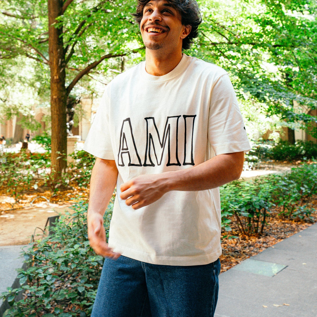 Ami Paris T-shirt Crème Logo