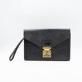 Louis Vuitton Sac Pochette avec Dragonne Cuir Epi Noir
