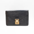 Louis Vuitton Sac Sellier Pochette avec Dragonne Cuir Epi Noir