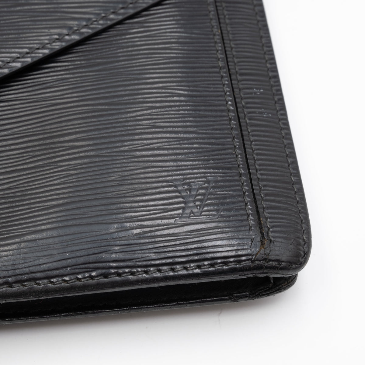 Louis Vuitton Sac Sellier Pochette avec Dragonne Cuir Epi Noir