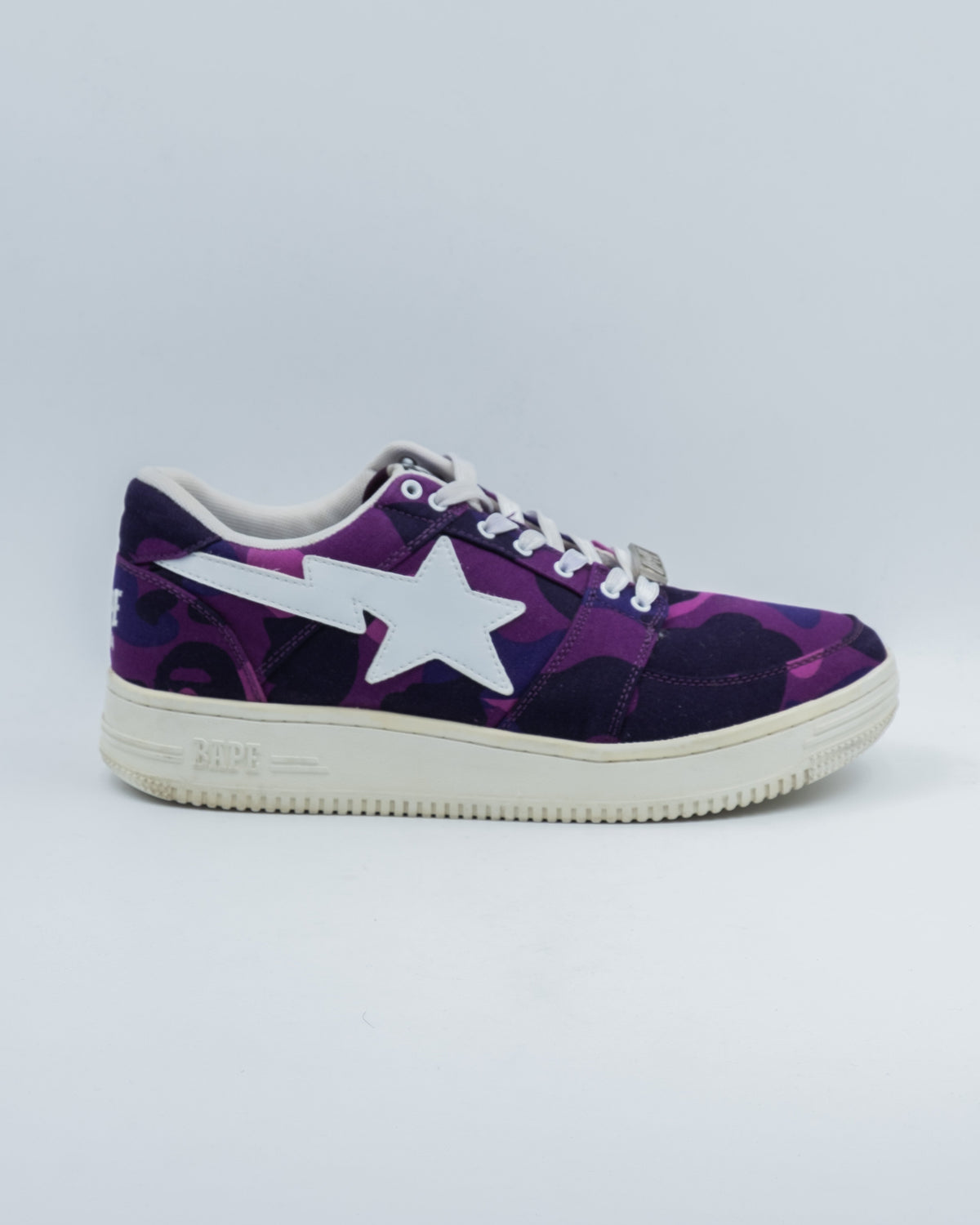 A Bathing Ape BAPE Bapesta Canvas Low 'Purple Camo'