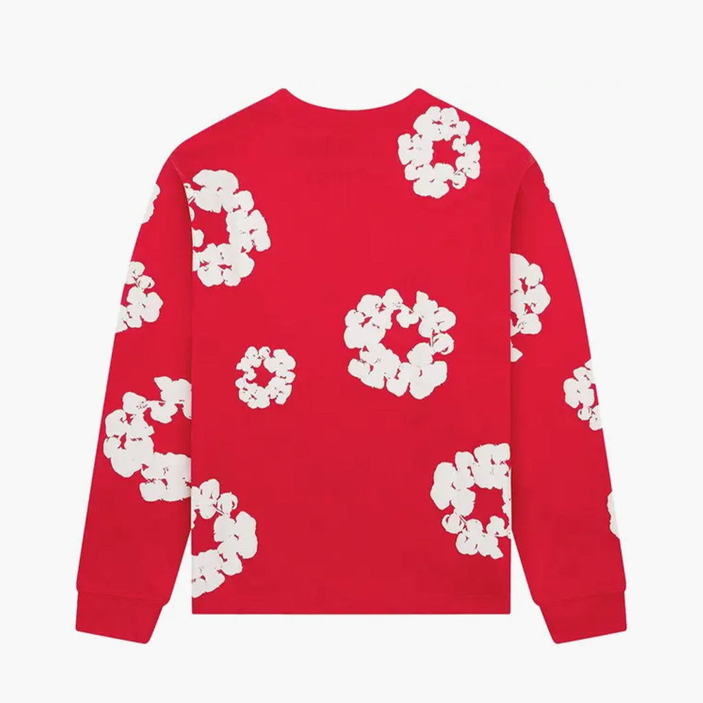 Denim Tears T-Shirt Manches Longues The Cotton Wreath Rouge