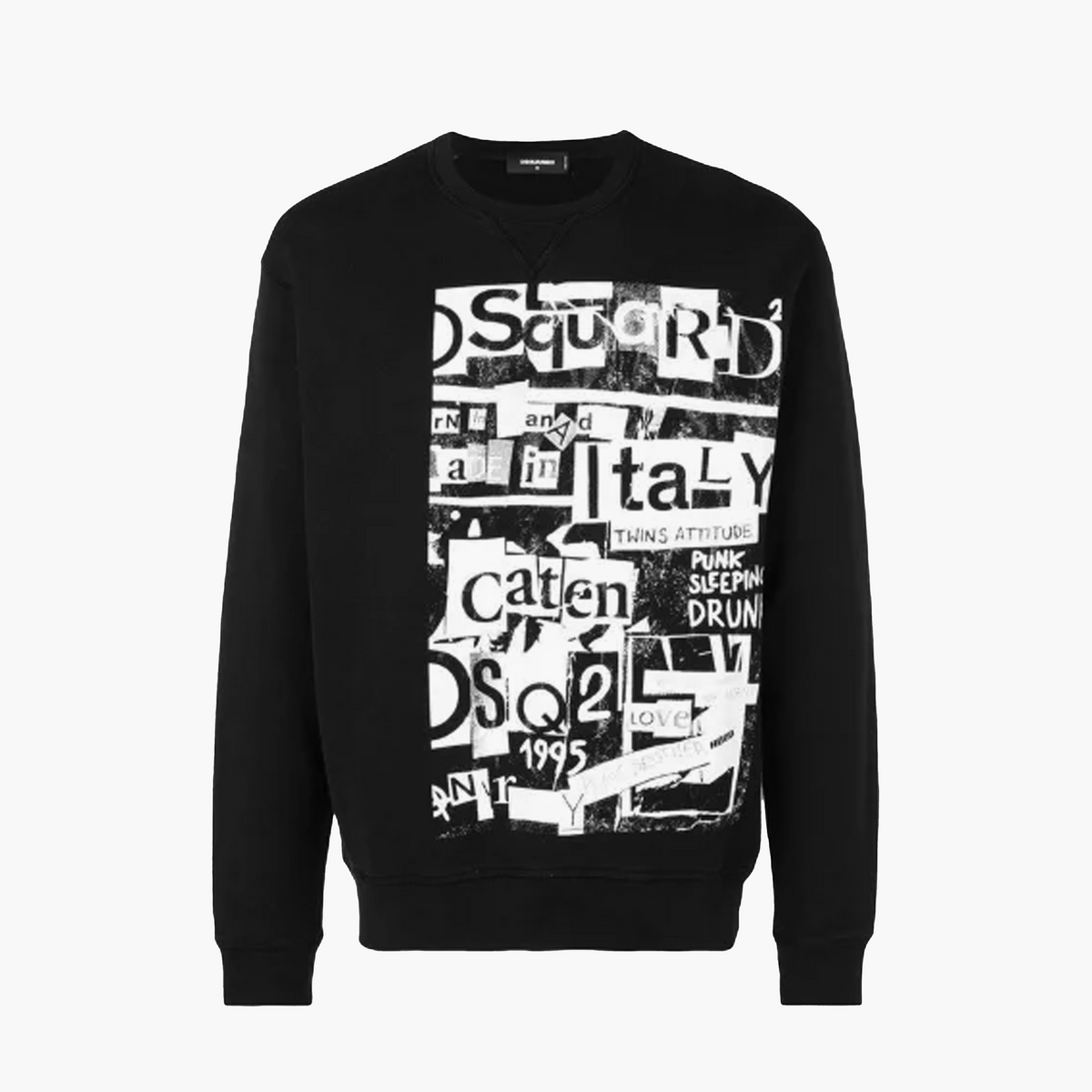Dsquared Crewneck - Caten Patchwork - Black
