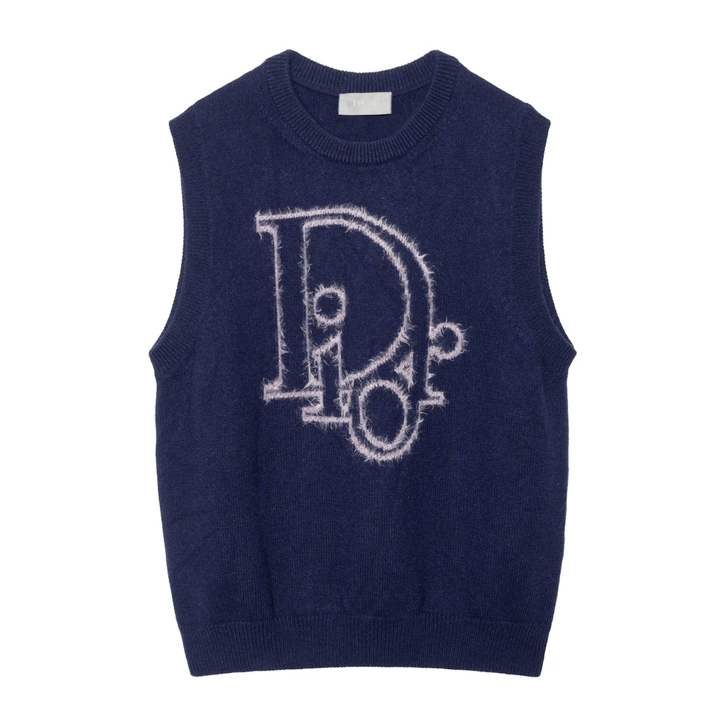 Dior Logo Sleeveless Knit Vest Marine