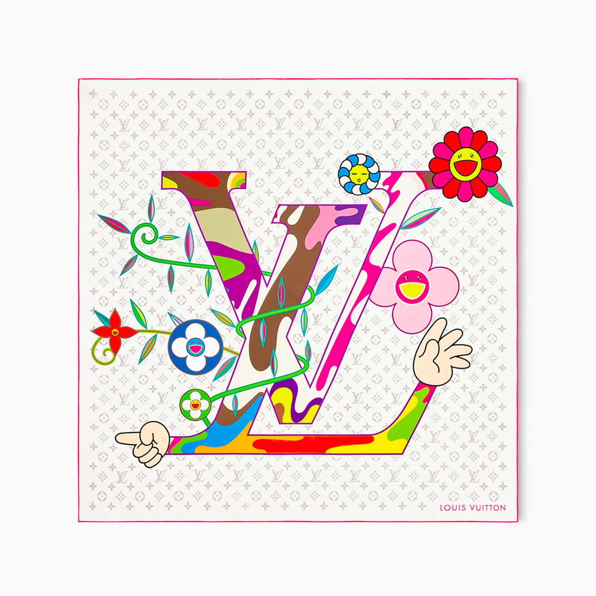 Louis Vuitton x Takashi Murakami Carré Monogram 90cm