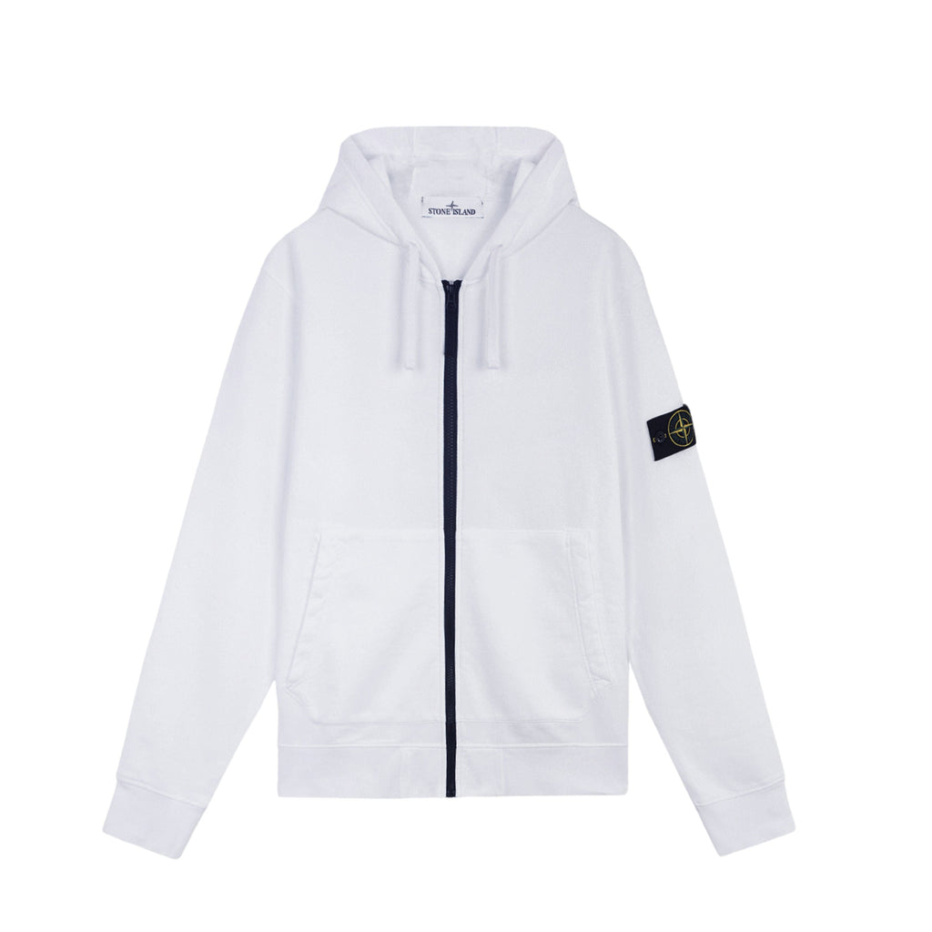 Stone Island Hoodie Zip Blanc