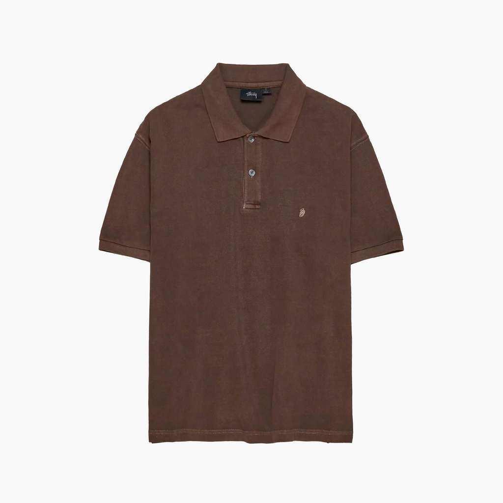 Stussy T-Shirt Polo Dyed Marron