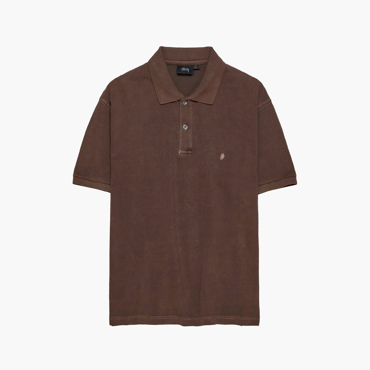 Stussy T-Shirt Polo Dyed Marron