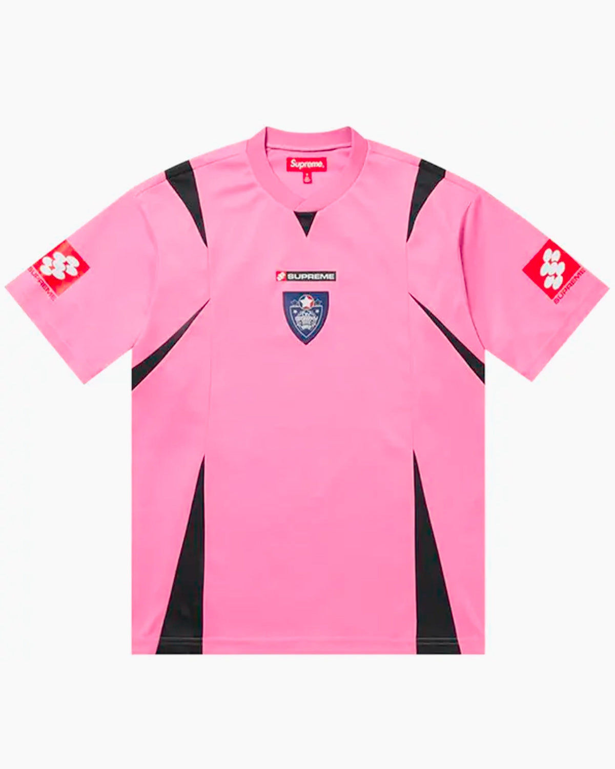 Supreme T-Shirt - Crest Soccer Jersey - Pink