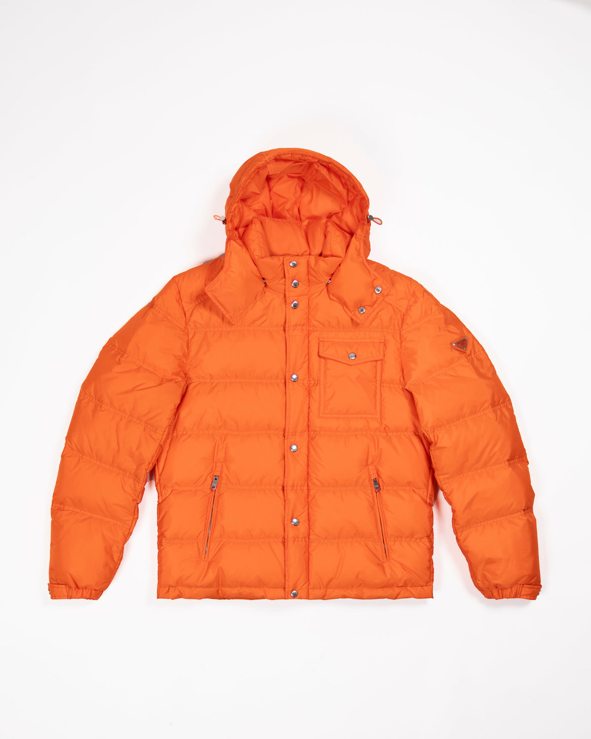 Prada Prada Puffer Jacket Pocket Flash Orange
