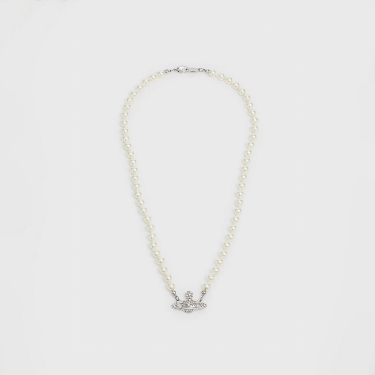 Vivienne Westwood Collier - Mini Bas Relief Pearl - Silver