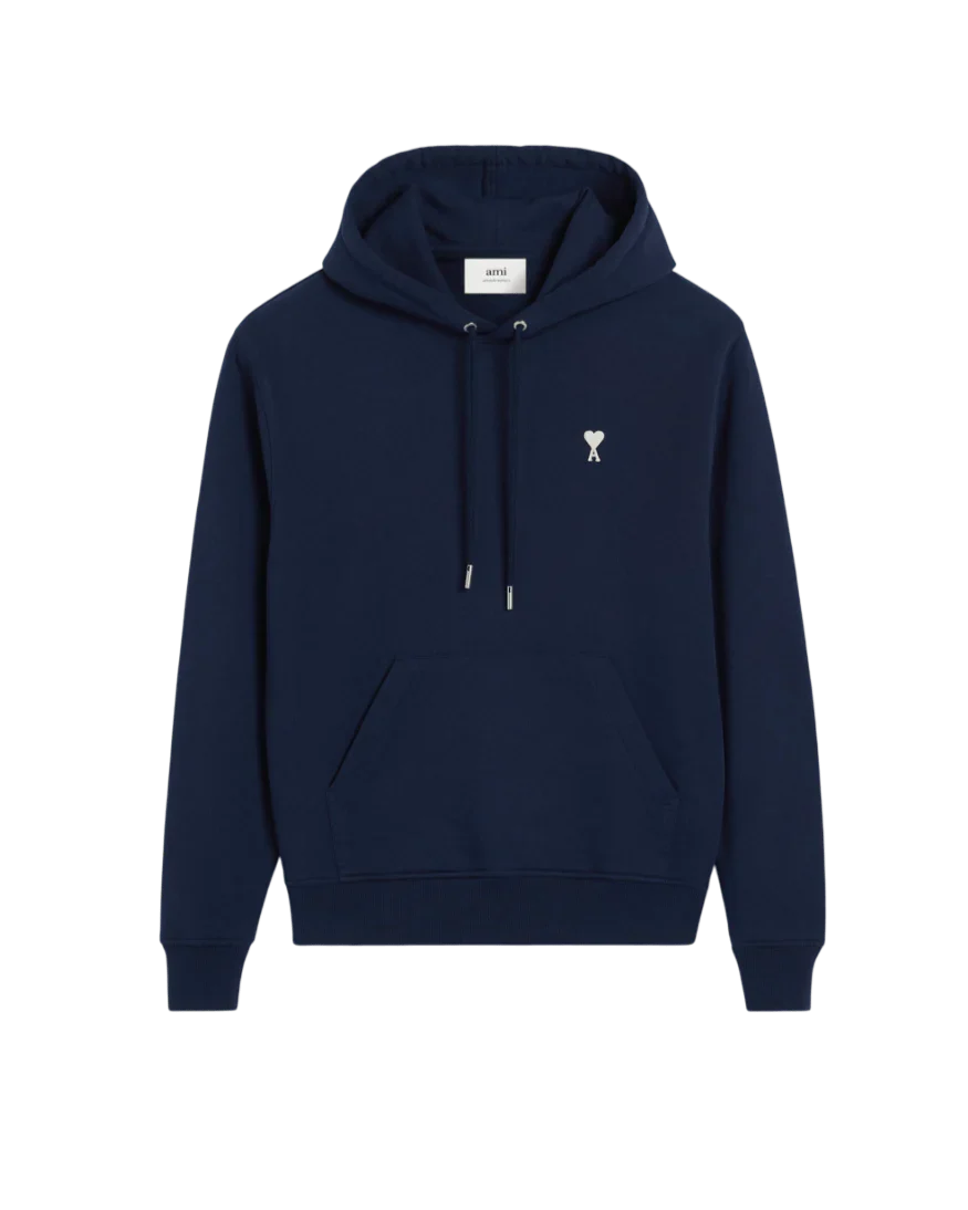 Ami Paris Hoodie Bleu Ami de Coeur Blanc