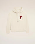 Ami Paris Hoodie Broderie Ami De Coeur Blanc en Coton
