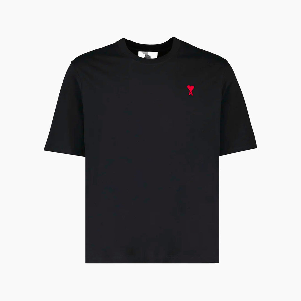 Ami Paris T-shirt Noir Ami de Coeur Rouge
