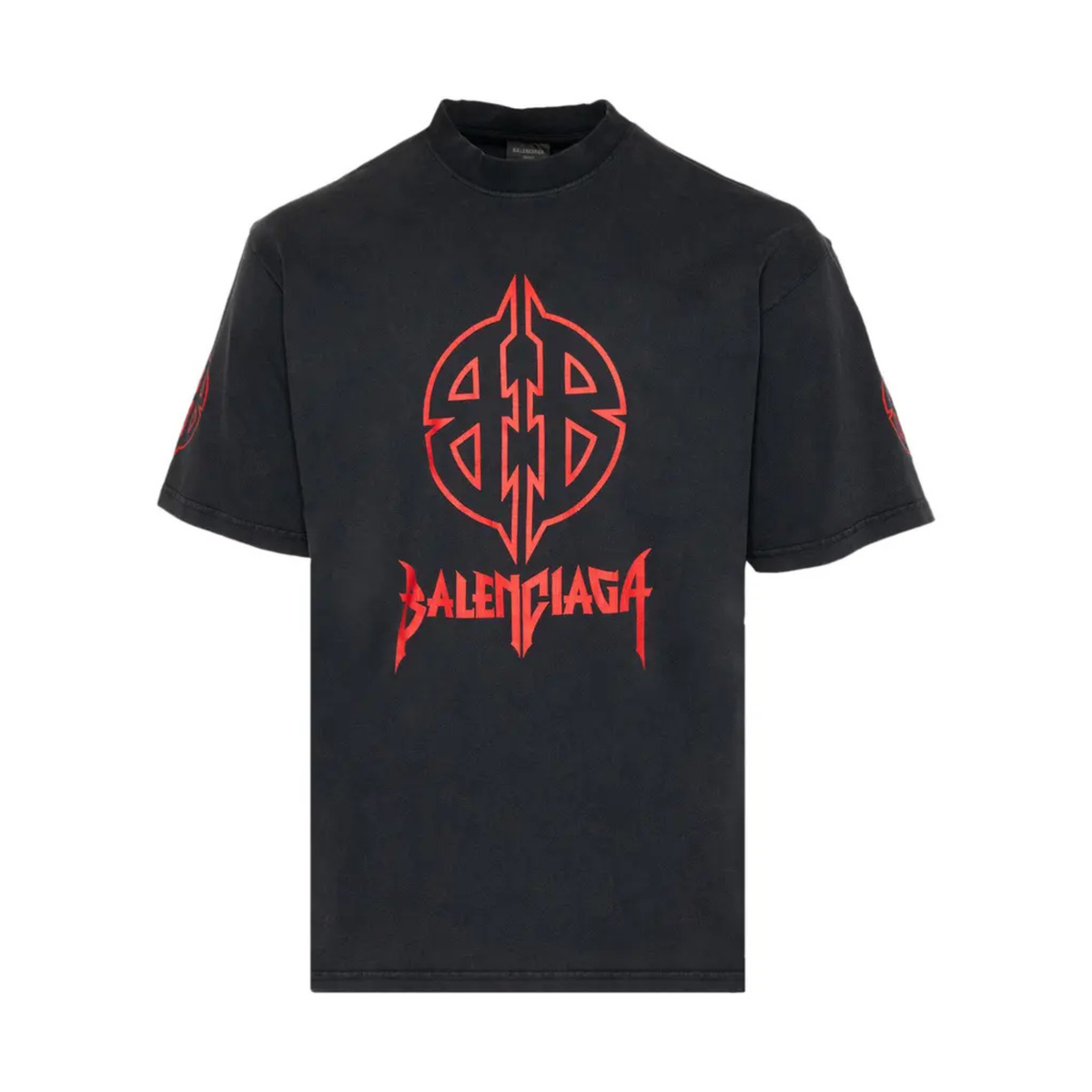 Balenciaga Medium Fit T-Shirt 'Faded Black/Red'