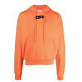 Black Logo-Print Drawstring Orange Cotton Hoodie