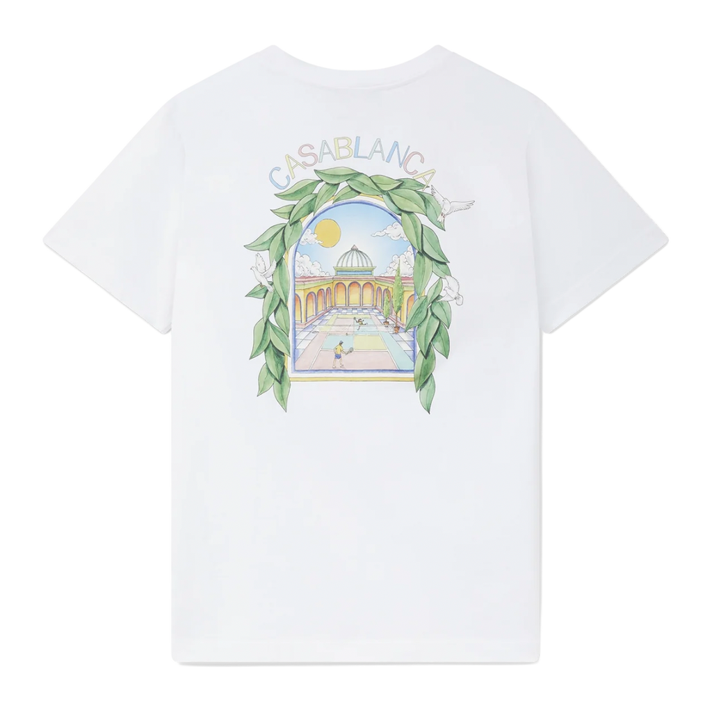 Casablanca T-Shirt L'Arche de Tennis Blanc