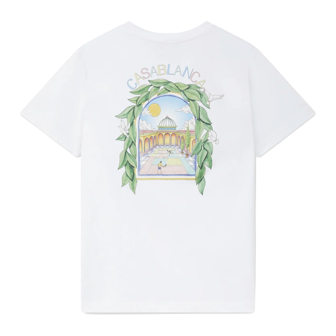Casablanca T-Shirt L'Arche de Tennis Blanc