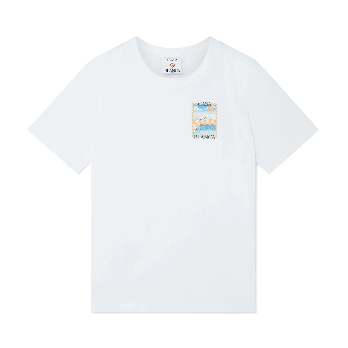 Casablanca T-shirt Surreal Pool Blanc