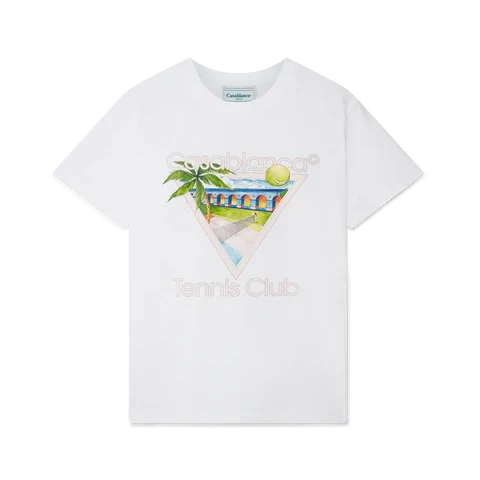 Casablanca T-shirt Tennis Club Blanc