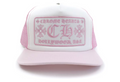 Chrome Hearts Casquette Trucker - CH Hollywood Trucker - Pink & White