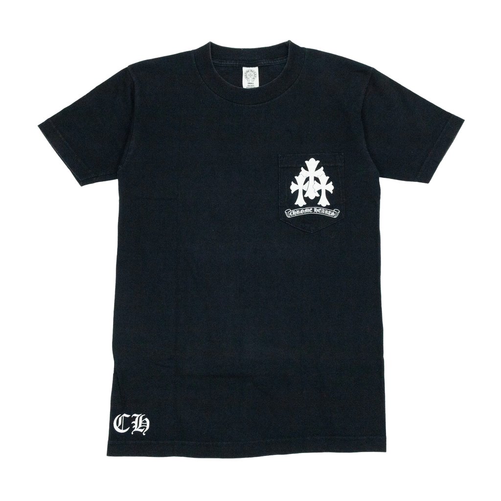 Chrome Hearts T-Shirt Logo 3 Croix Poche Noir