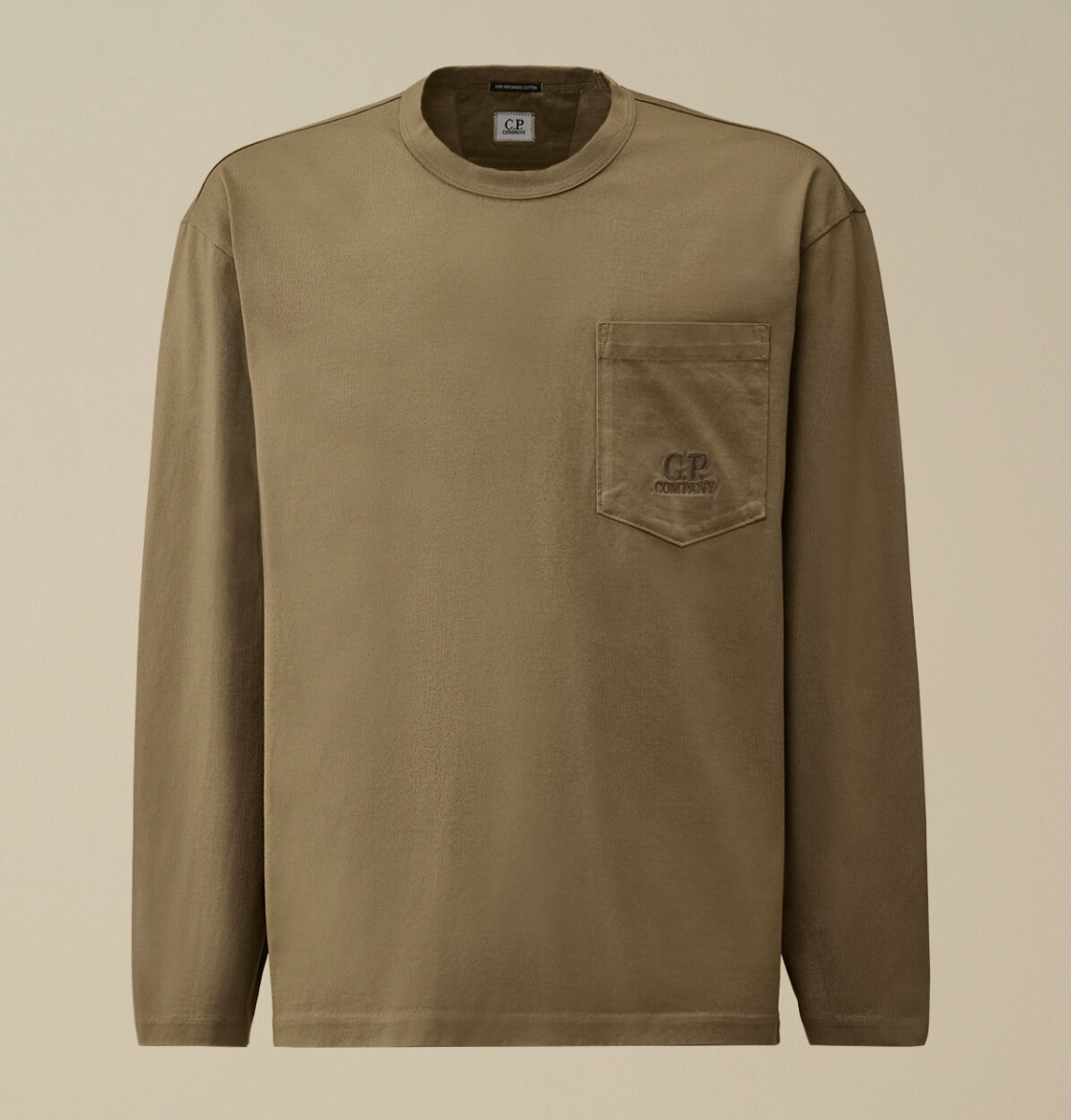 CP Company T-shirt Long Sleeve Jersey Twisted Kaki