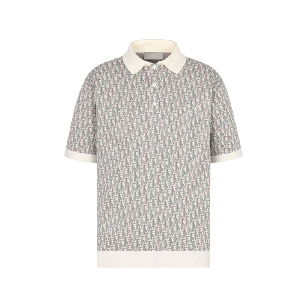 Dior T-Shirt Polo Oblique Bleu Marron