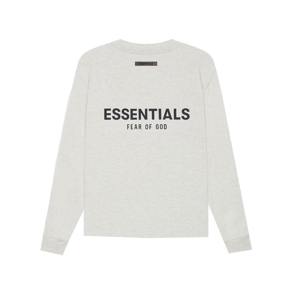 Essentials T-Shirt Manches Longues Light Oatmeal Gris