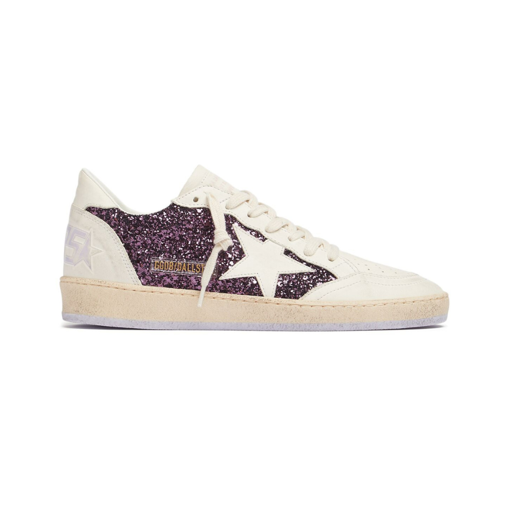 Golden Goose Ball Star Glitter Purple White
