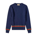 Gucci Striped Cable-knit Sweater Ink