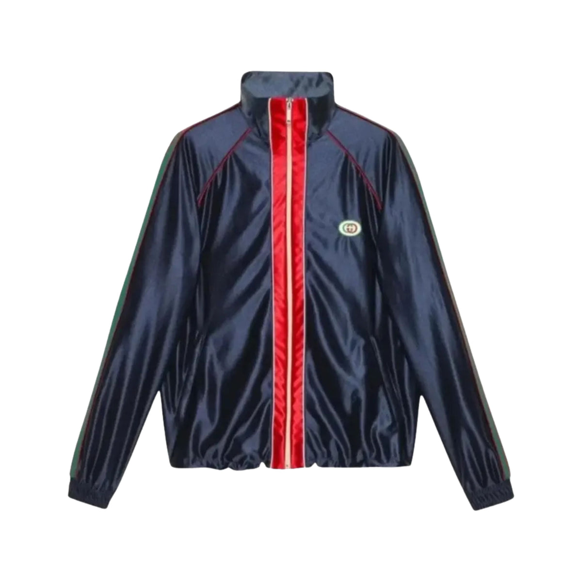 Gucci Veste Zip Jersey Brillant Bleu