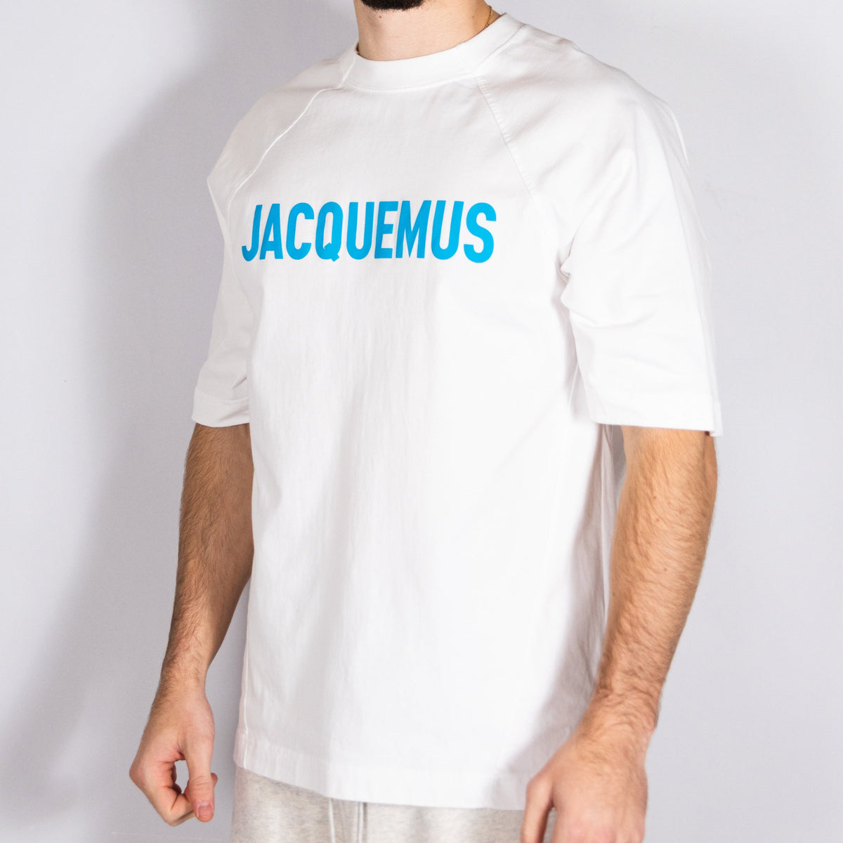 Jacquemus T-shirt Typo Blanc Bleu